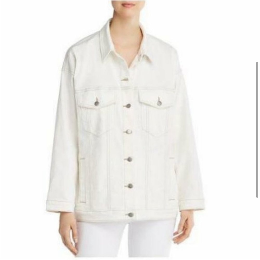 Eileen Fisher classic coat white Jean jacket